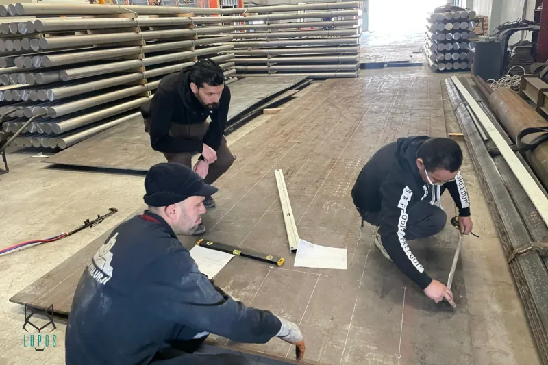 Quality control and measurement inspection inside a Chinese factory.