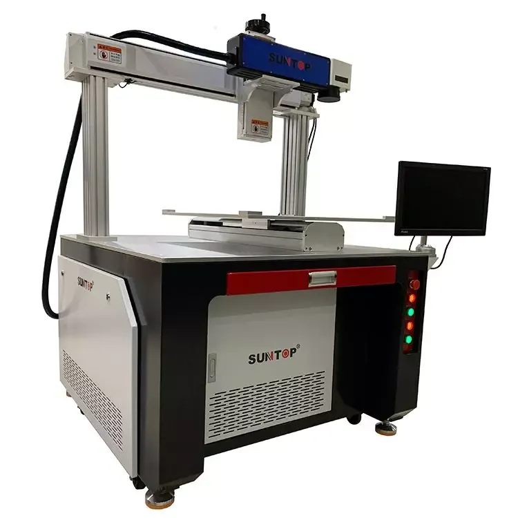 Suzhou Suntop ST-FL50 50W Fiber Lazer Markalama Cihazı - Sanayi tipi metal kasa ve lazer kaynağı gümrük denetimi görseli.