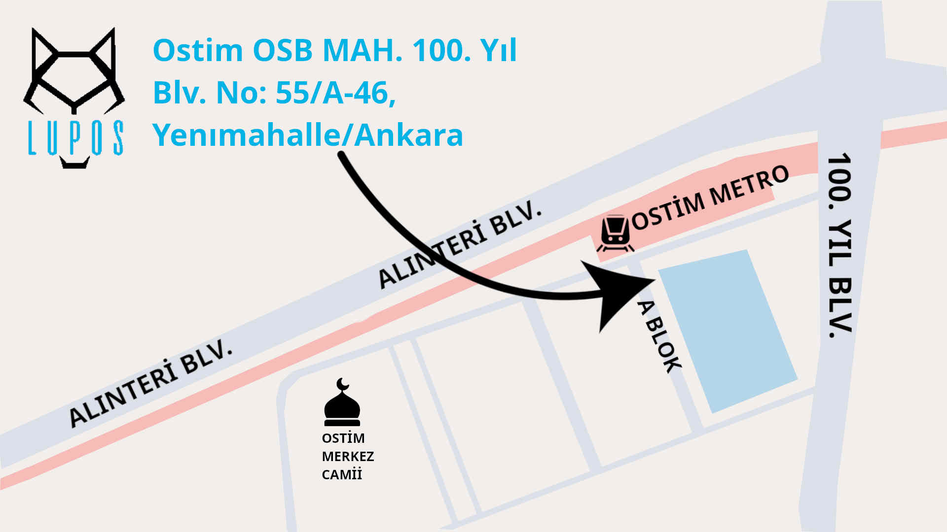 Ankara Ostim'deki konumumuz