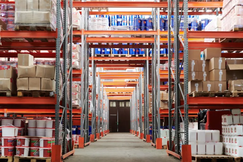 Excess Inventory stacked in a warehouse